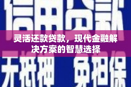 冕宁灵活还款贷款，现代金融解决方案的智慧选择