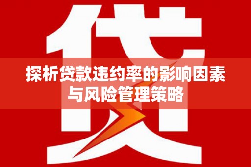 青阳探析贷款违约率的影响因素与风险管理策略