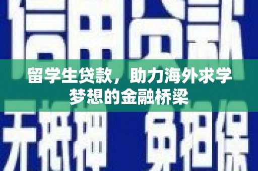 郾城留学生贷款，助力海外求学梦想的金融桥梁